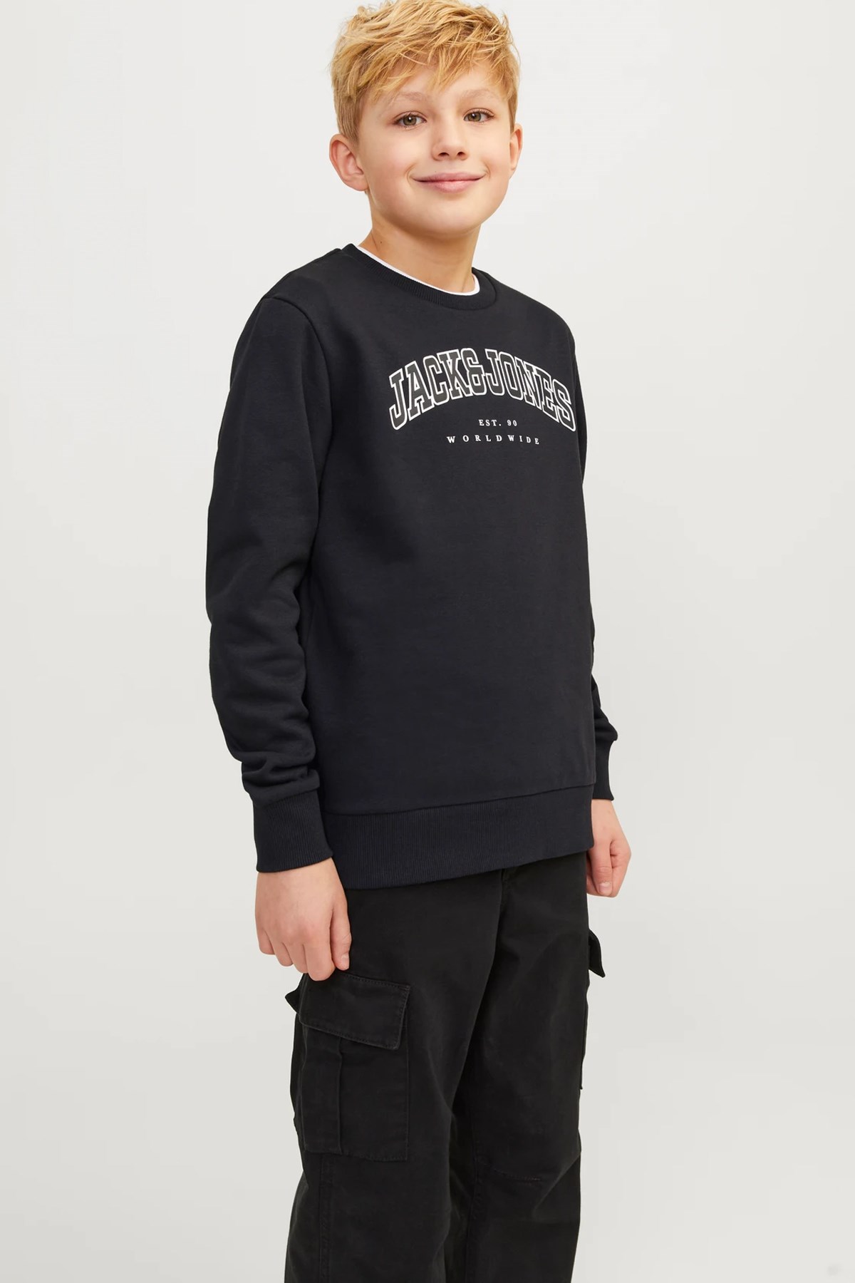 Jack & Jones Çocuk Jjecaleb Sweatshirt 12258967 Siyah