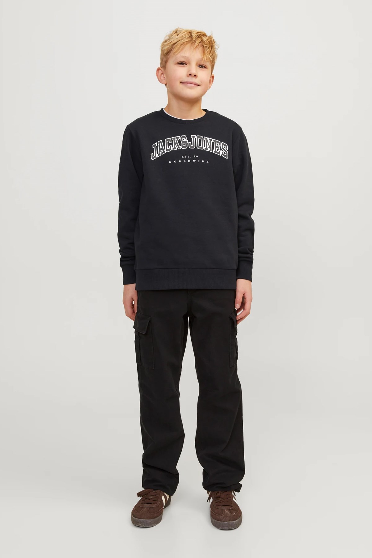 Jack & Jones Çocuk Jjecaleb Sweatshirt 12258967 Siyah