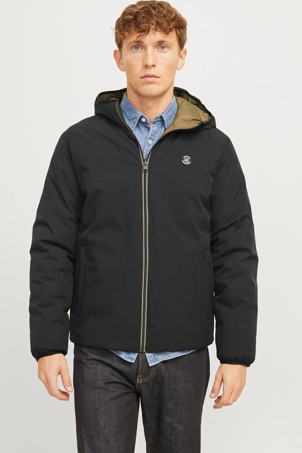 Jack & Jones Prblubrook Çift Taraflı Erkek Mont 12259367 Siyah