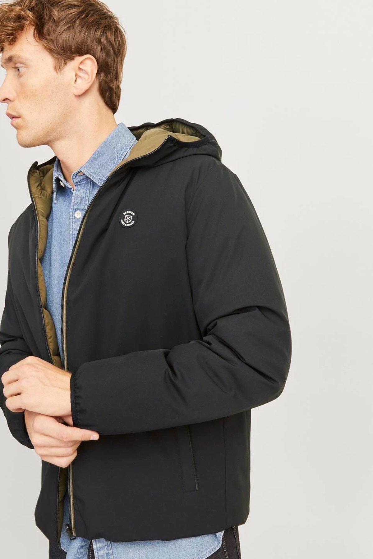 Jack & Jones Prblubrook Çift Taraflı Erkek Mont 12259367 Siyah