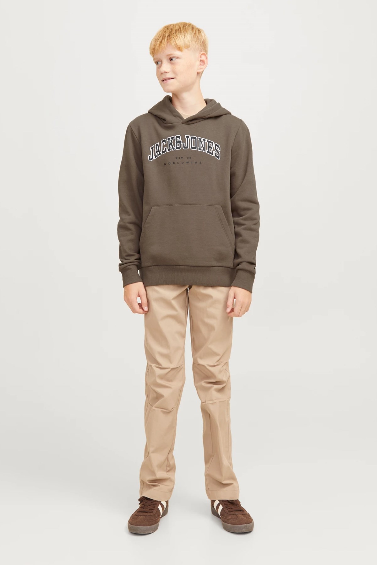 Jack & Jones Çocuk Jjecaleb Sweatshirt 12259564 Kahverengi