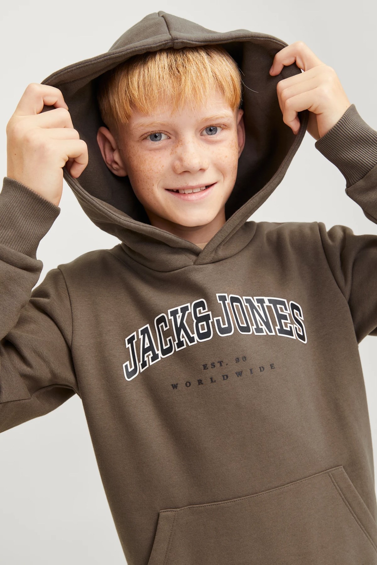 Jack & Jones Çocuk Jjecaleb Sweatshirt 12259564 Kahverengi