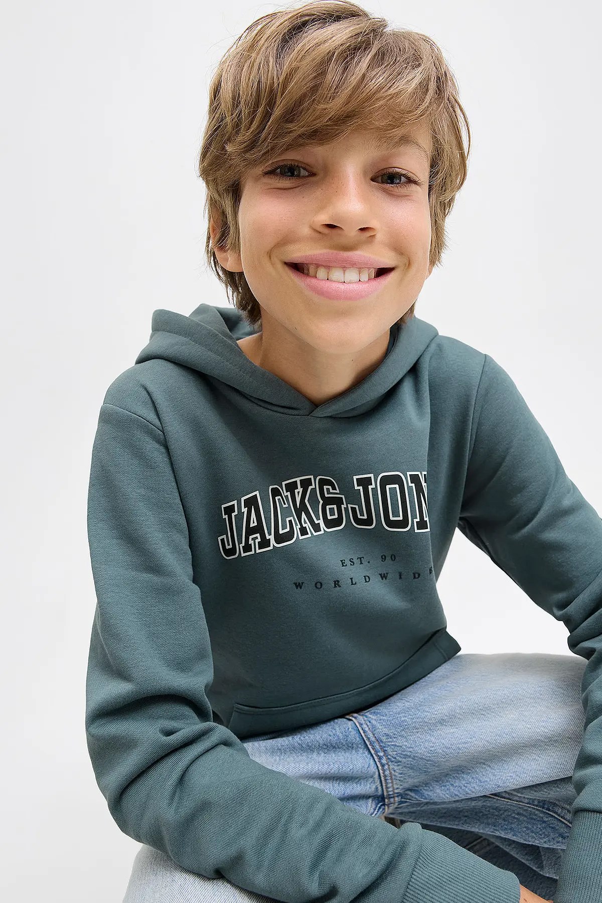 Jack & Jones Çocuk Jjecaleb Sweatshirt 12259564 Mavi