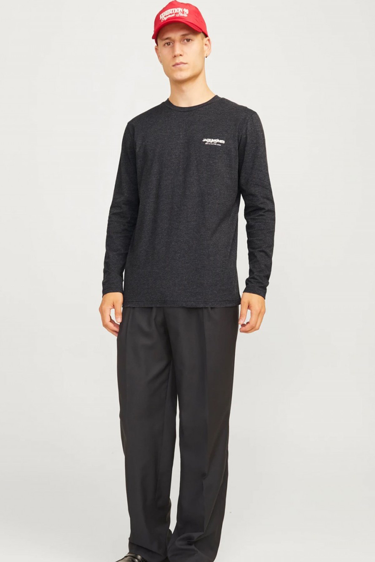 Jack & Jones Alvis Erkek Uzunkol Tişört 12259735 Siyah