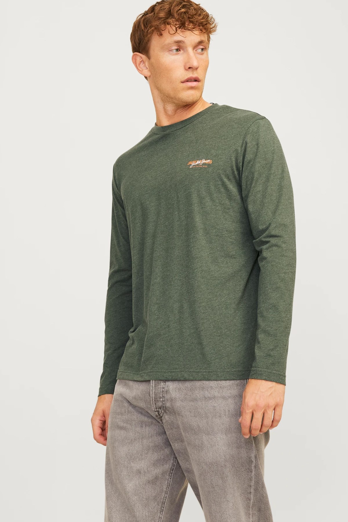 Jack & Jones Alvis Erkek Uzunkol Tişört 12259735 Yeşil
