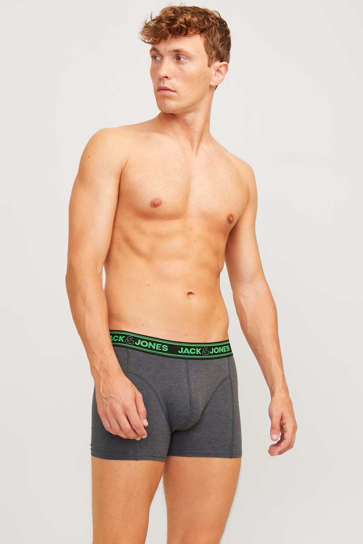 Jack & Jones Jacethan Solid Trunks 3'lü Boxer 12260072 Gri