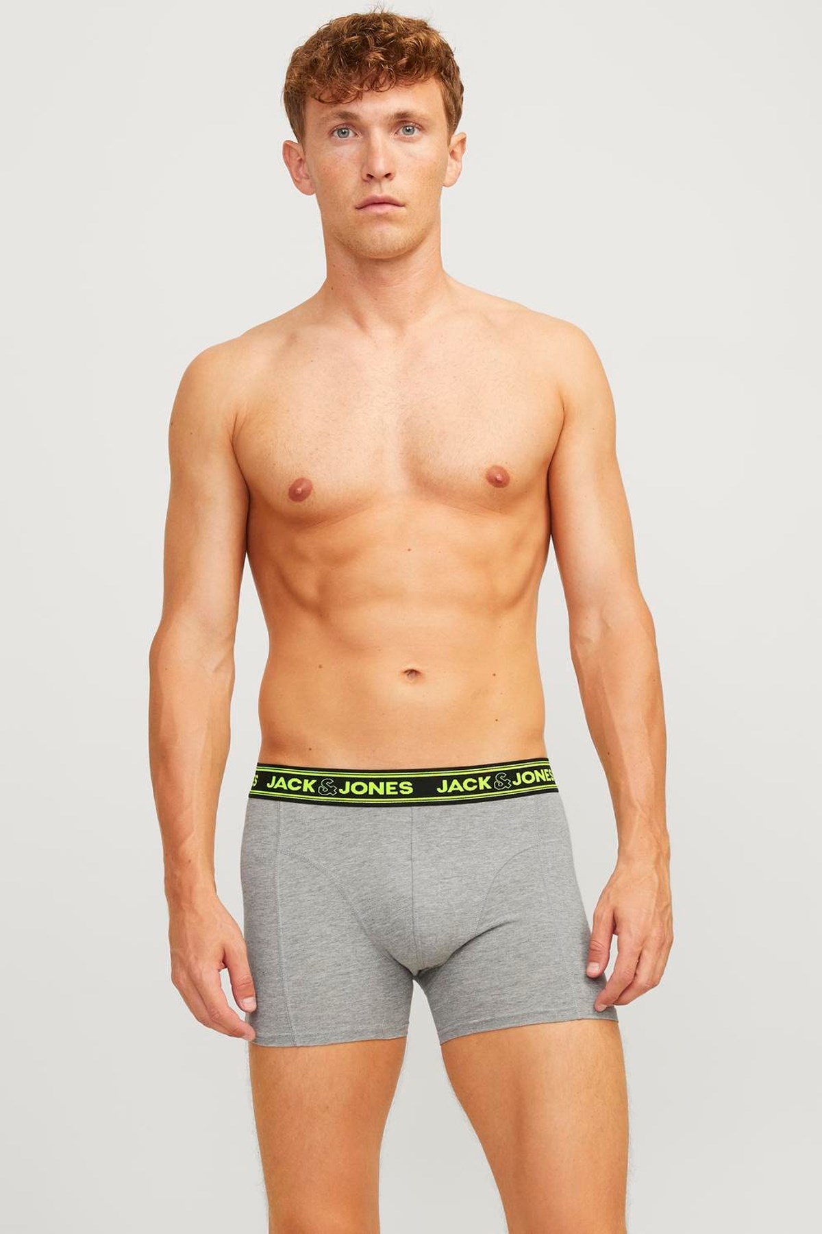 Jack & Jones Jacethan Solid Trunks 3'lü Boxer 12260072 Gri