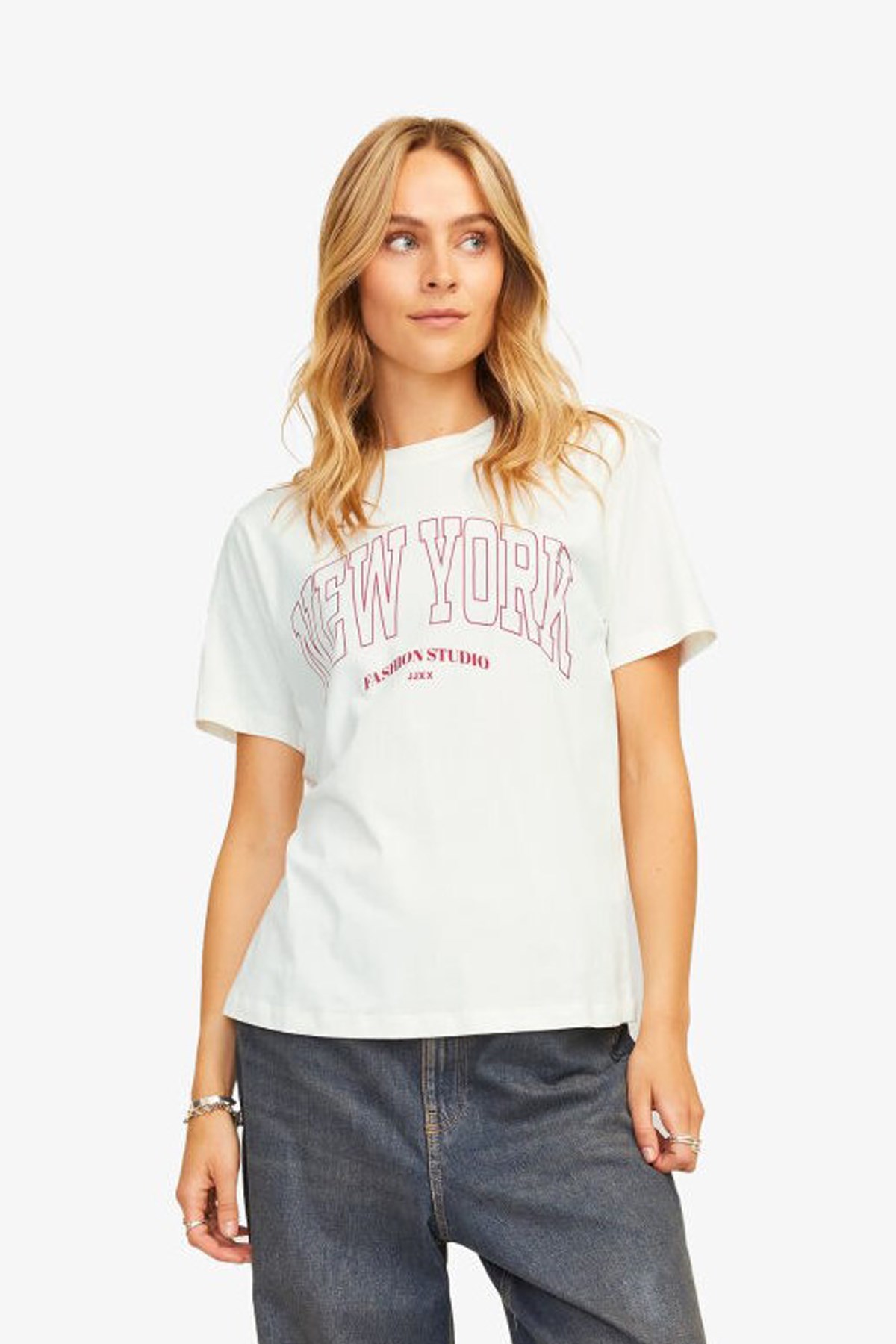 Jack & Jones Merle Reg Kadın Tişört Beyaz