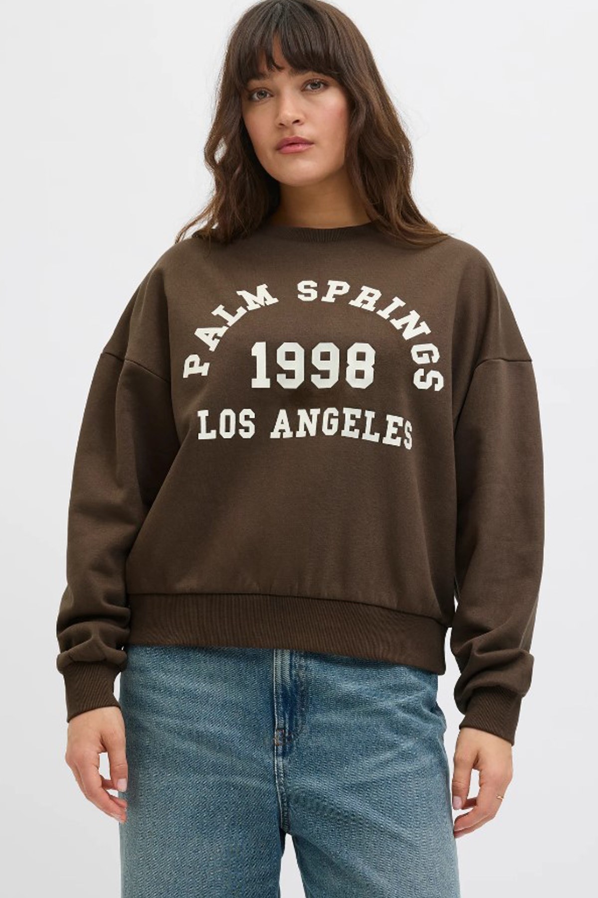 Jack & Jones Jxmerle Kadın Sweatshirt 12260608 Kahverengi