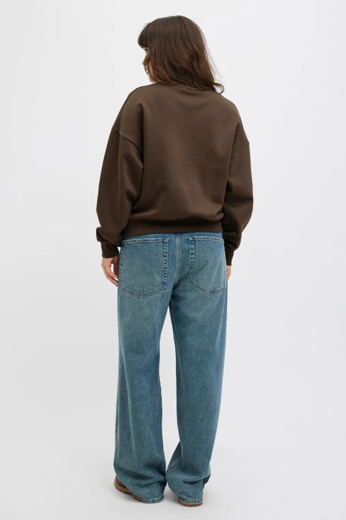 Jack & Jones Jxmerle Kadın Sweatshirt 12260608 Kahverengi