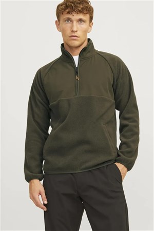 Jack & Jones Jcopeak Yarım Fermuar Erkek Sweat 12260979 Antrasit