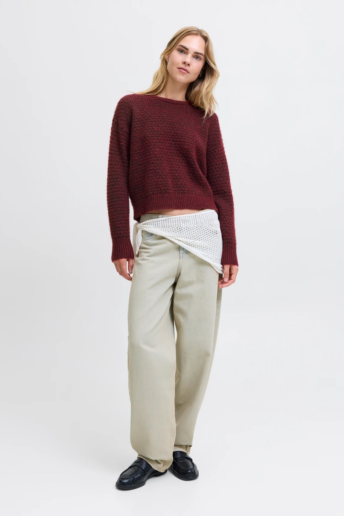 Jack & Jones Jxmilly Kadın Kazak 12261123 Kahverengi
