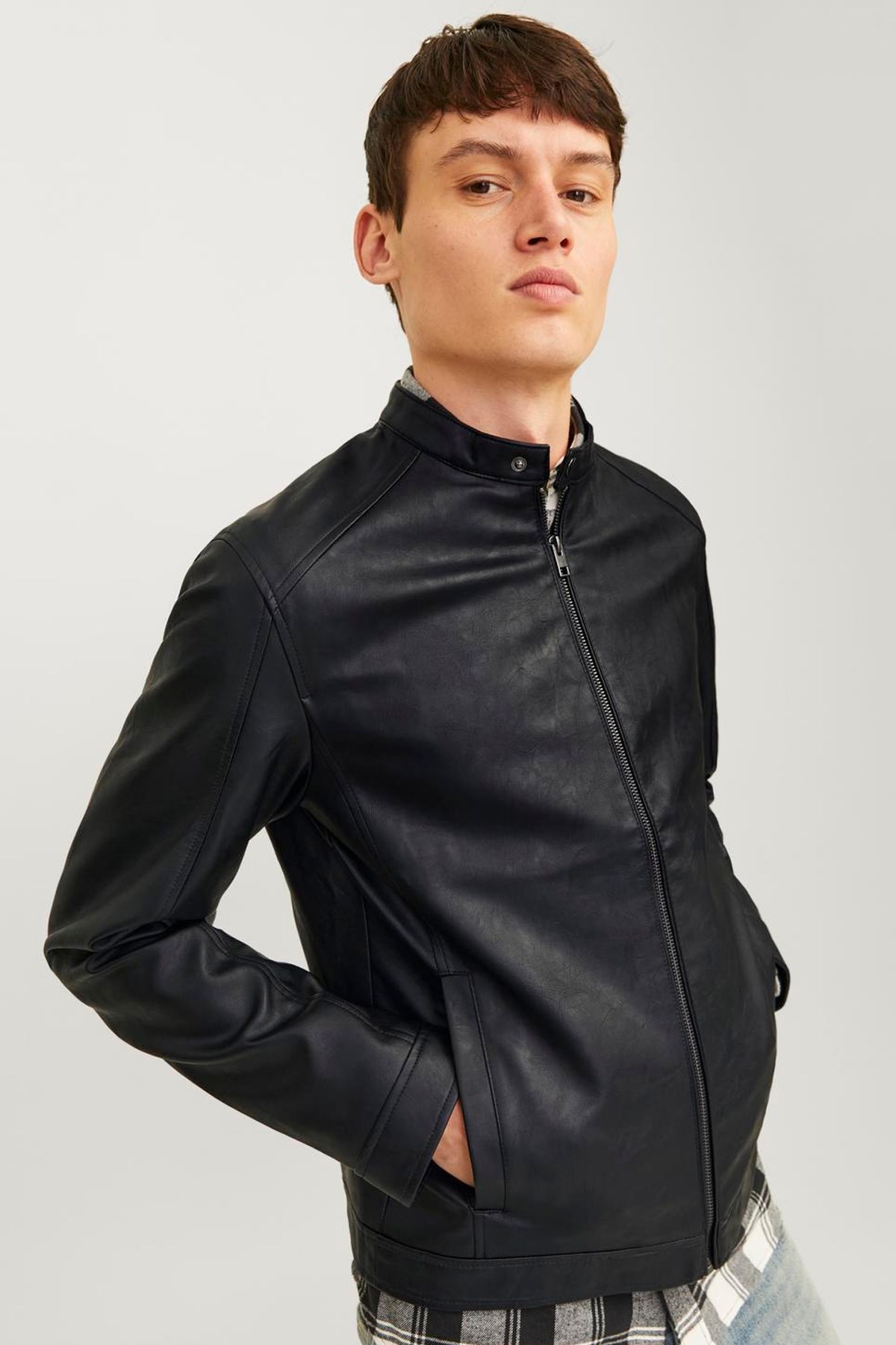 Jack & Jones Jjedylan Erkek Deri Mont 12261195 Siyah