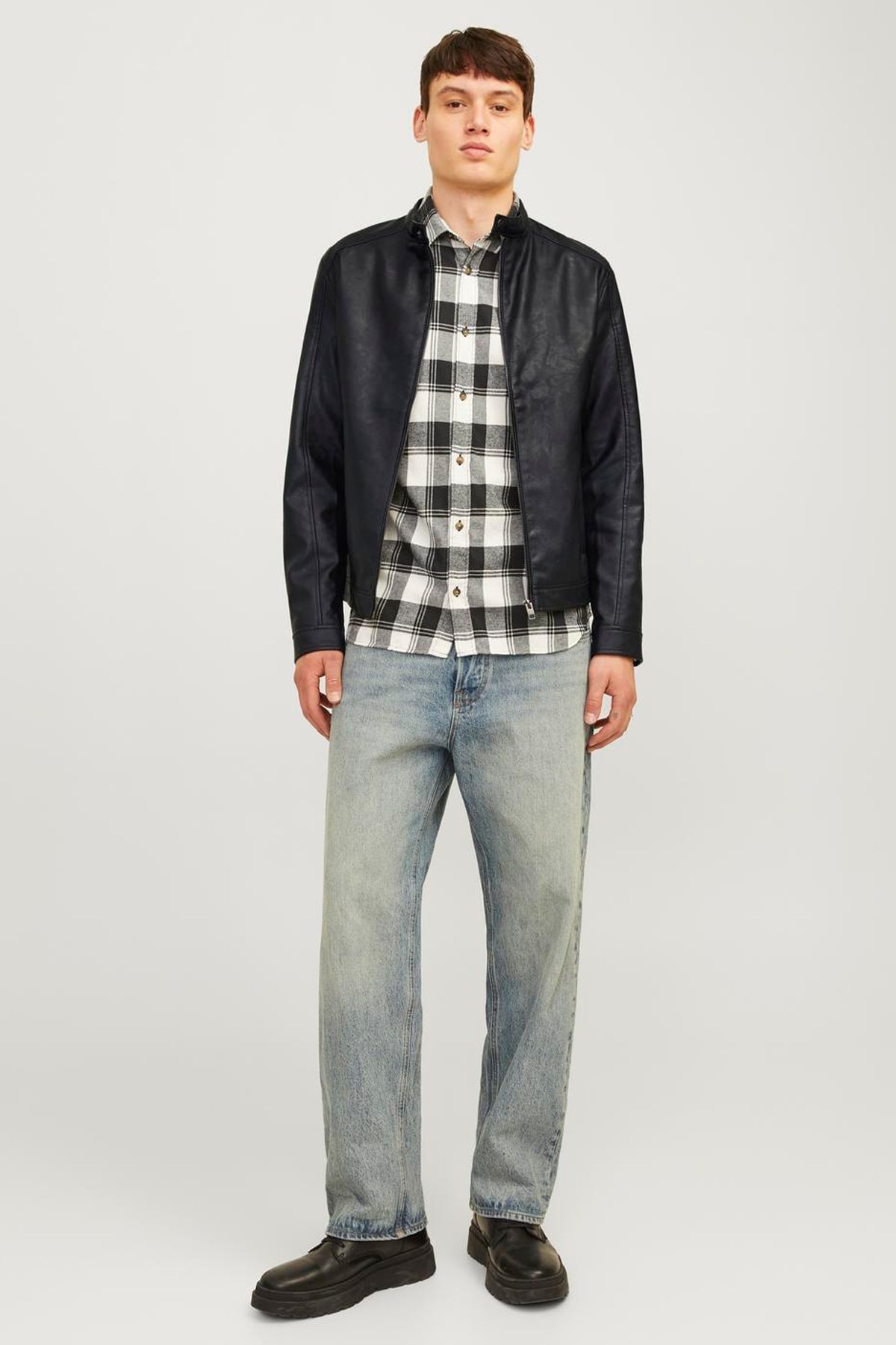 Jack & Jones Jjedylan Erkek Deri Mont 12261195 Siyah