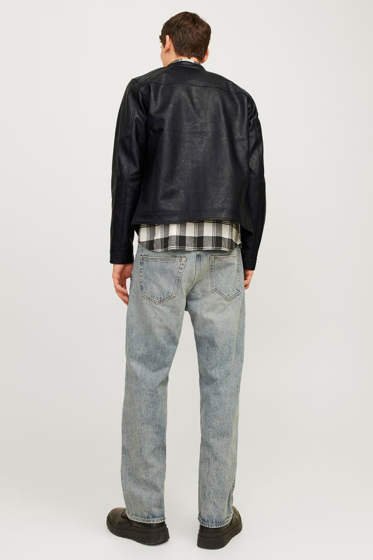 Jack & Jones Jjedylan Erkek Deri Mont 12261195 Siyah