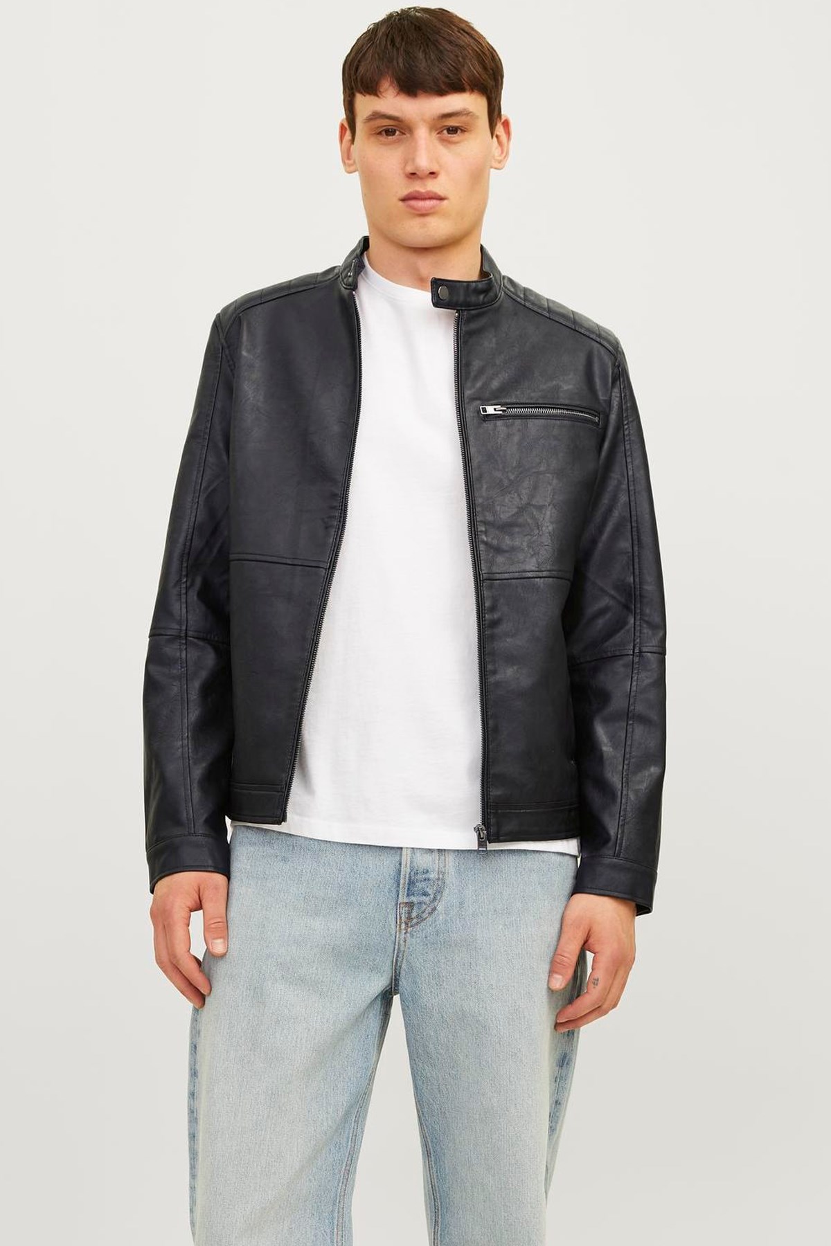 Jack & Jones Jjedylan Erkek Deri Mont 12261196 Siyah