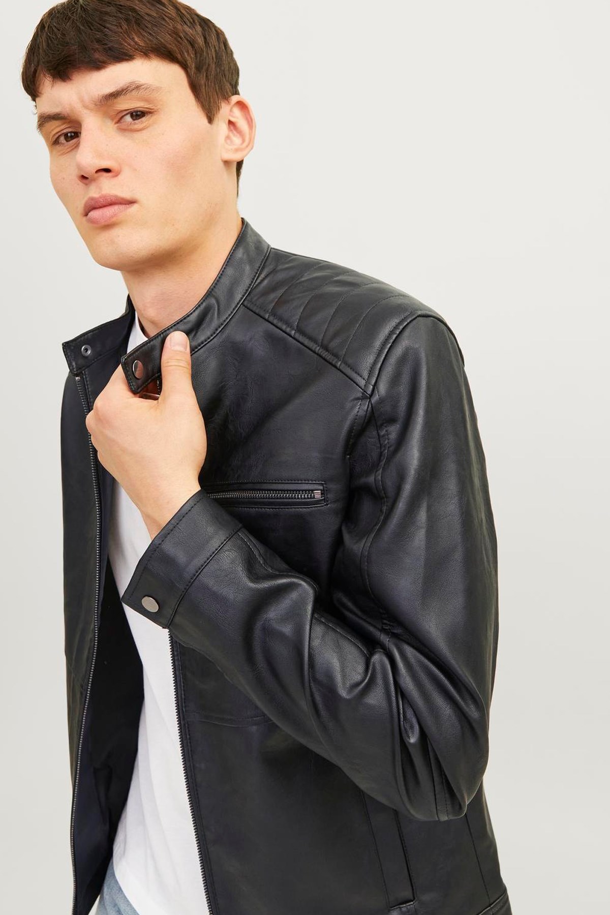 Jack & Jones Jjedylan Erkek Deri Mont 12261196 Siyah