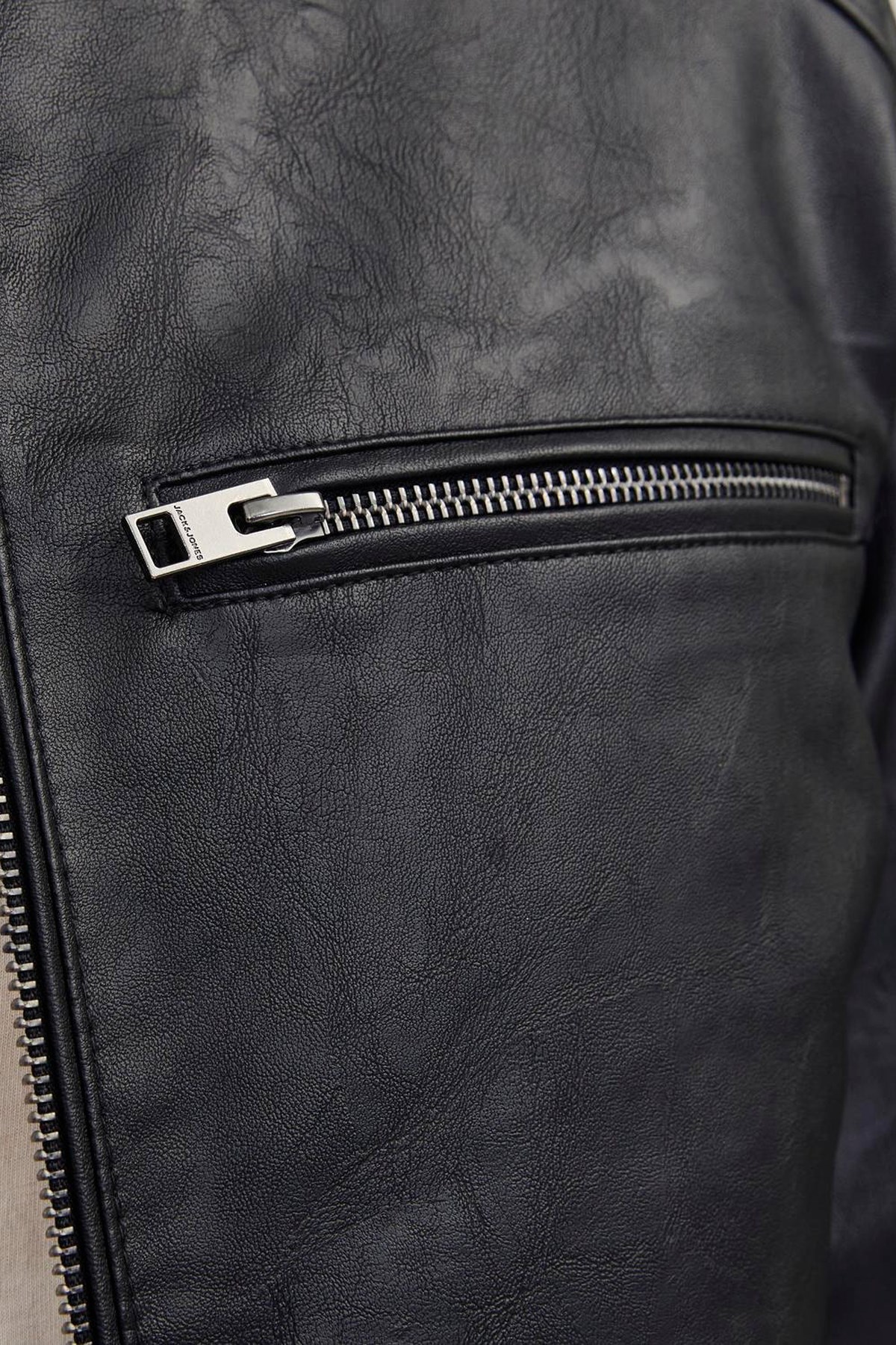 Jack & Jones Jjedylan Erkek Deri Mont 12261196 Siyah