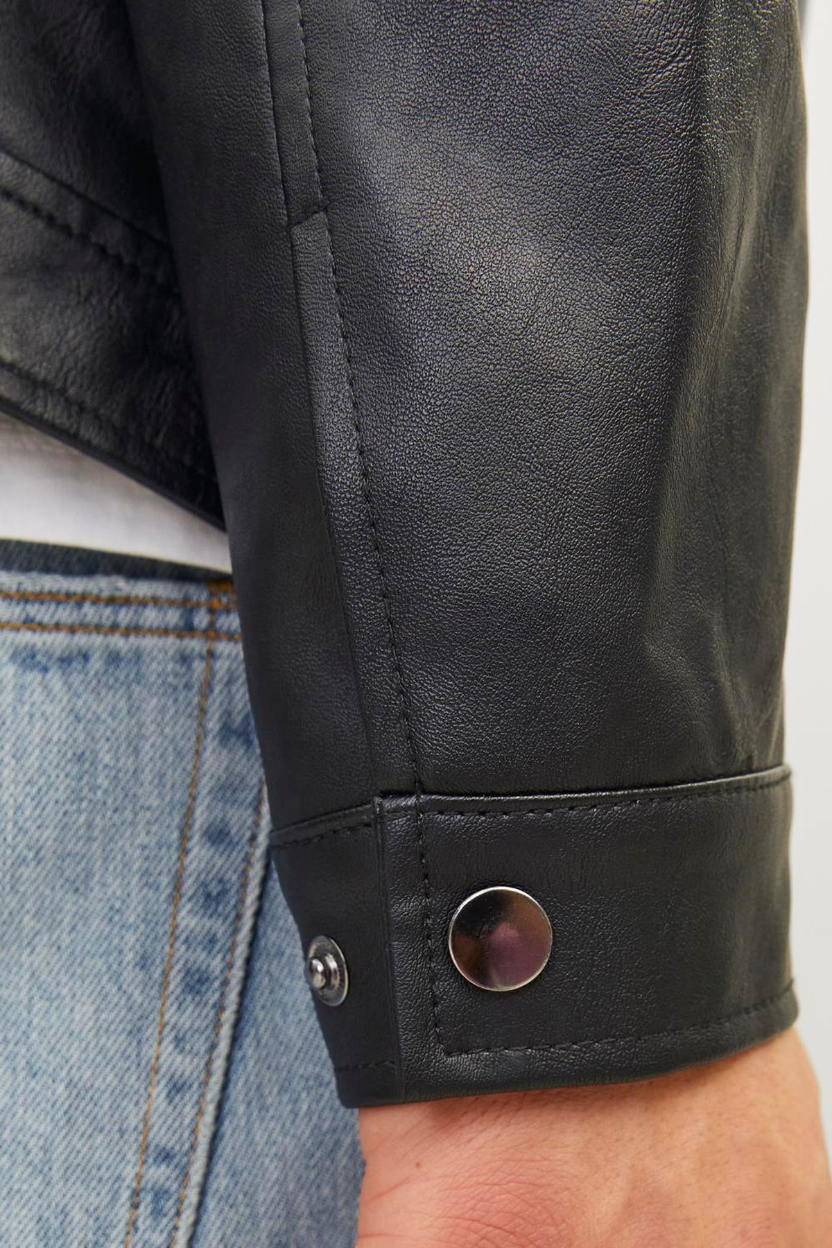 Jack & Jones Jjedylan Erkek Deri Mont 12261196 Siyah
