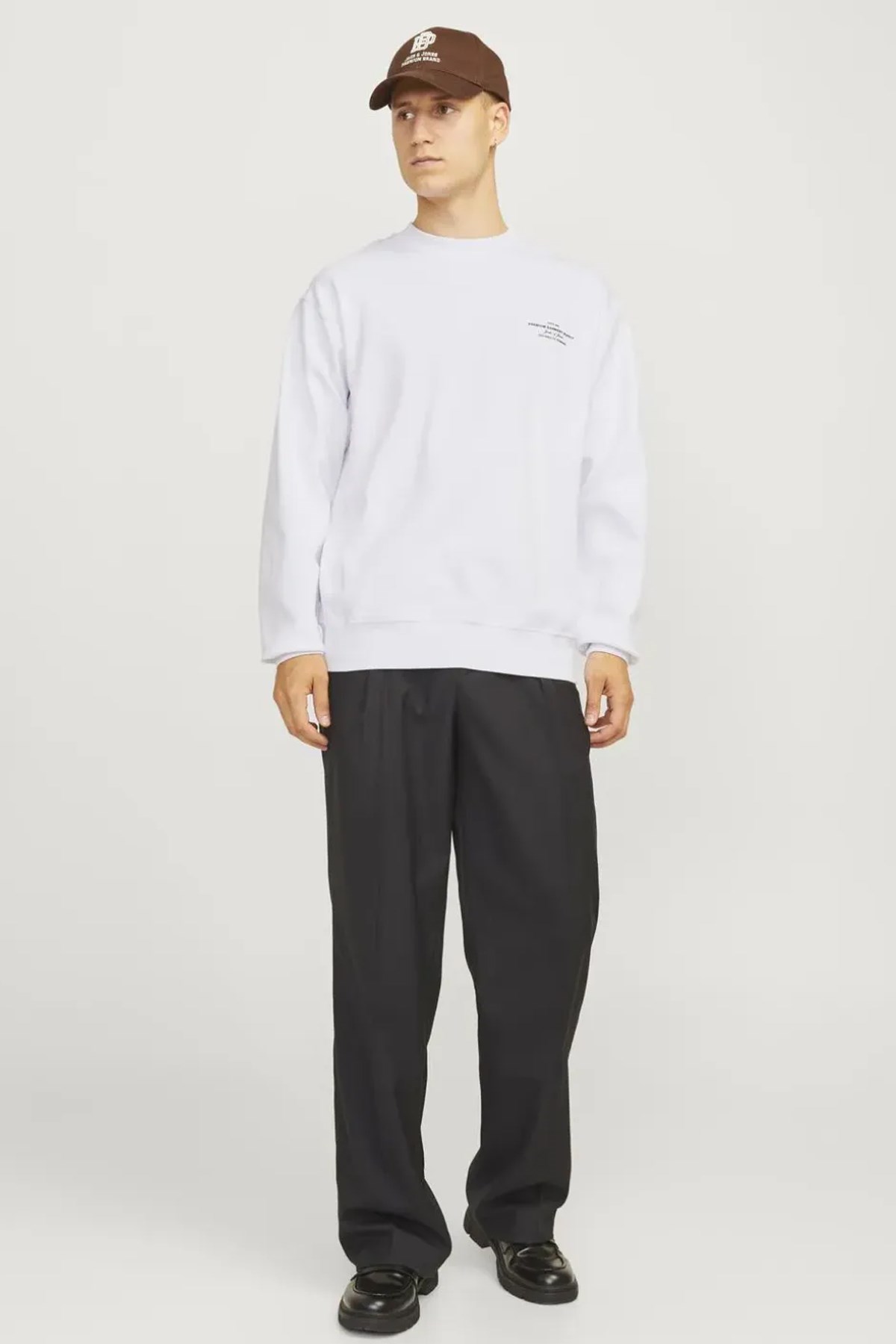 Jack & Jones Blachad Branding Erkek Sweat 12261386 Ekru