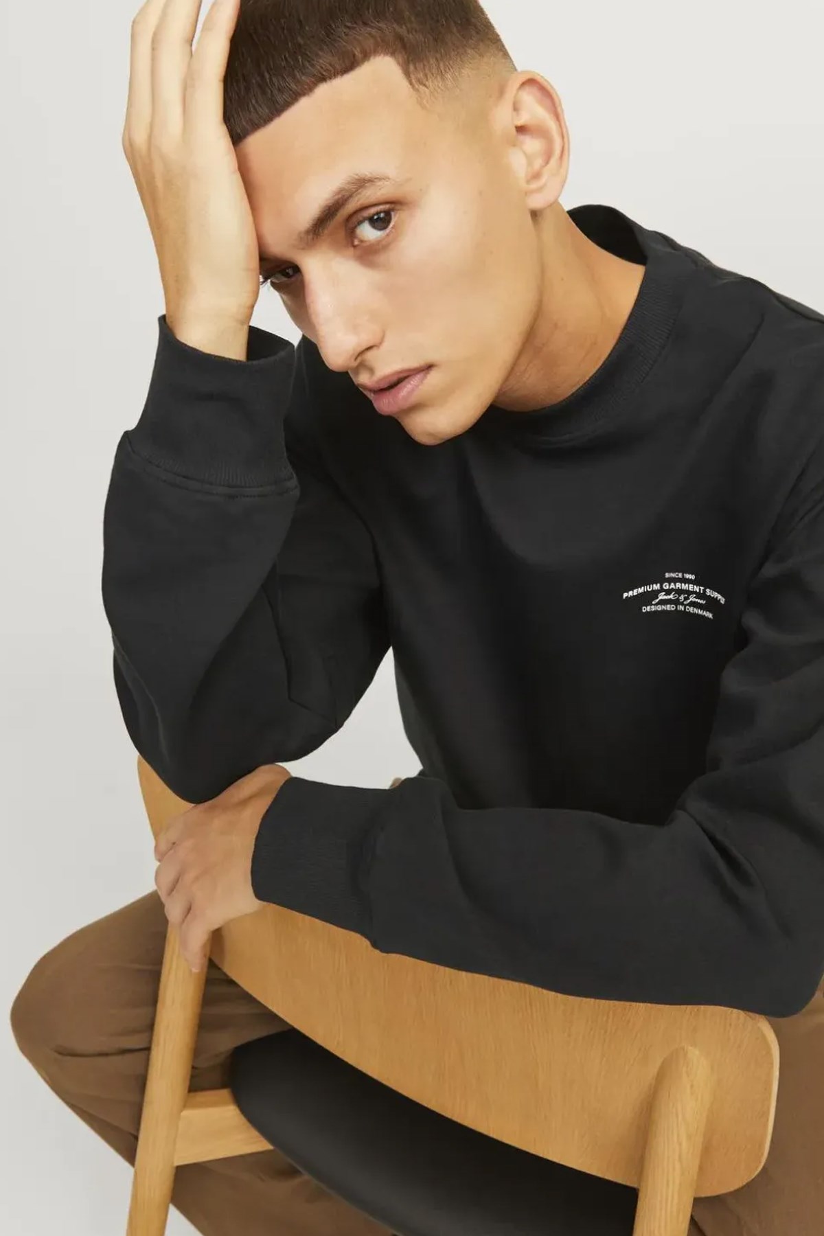 Jack & Jones Blachad Branding Erkek Sweat 12261386 Siyah