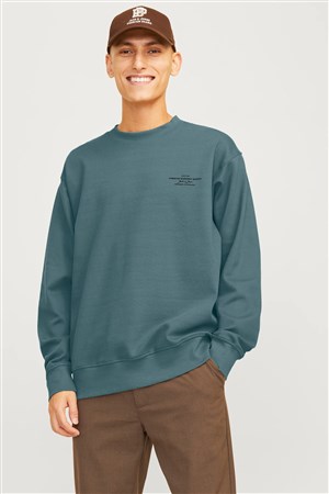 Jack & Jones Blachad Branding Erkek Sweat 12261386 Mavi