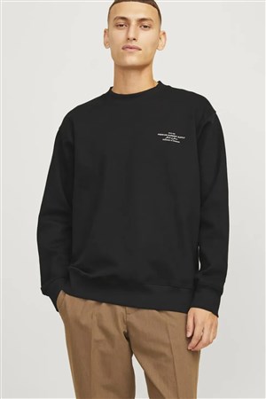 Jack & Jones Blachad Branding Erkek Sweat 12261386 Siyah