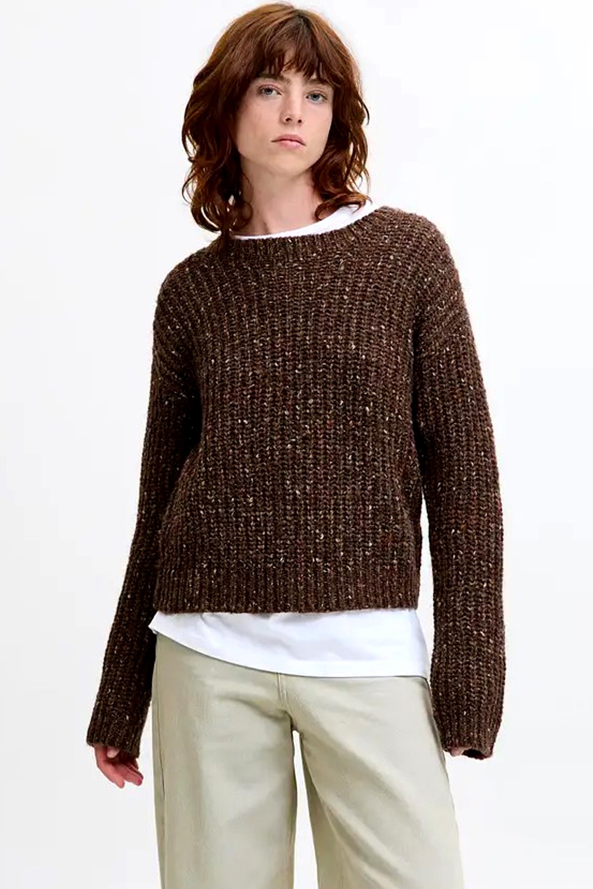 Jack & Jones Jxskyla Kadın Kazak Kahverengi