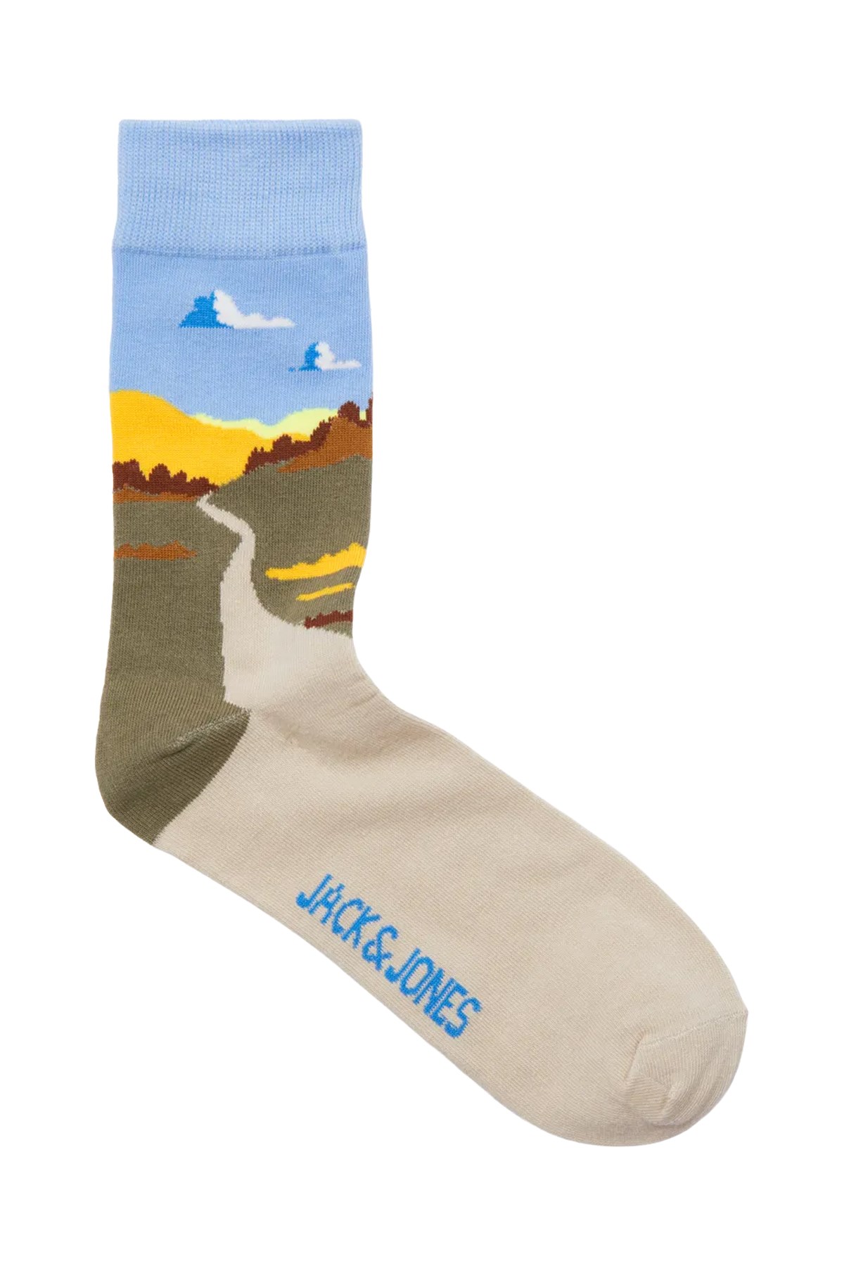 Jack & Jones Jacfall Landscape 3'lü Çorap 12264039 Beyaz