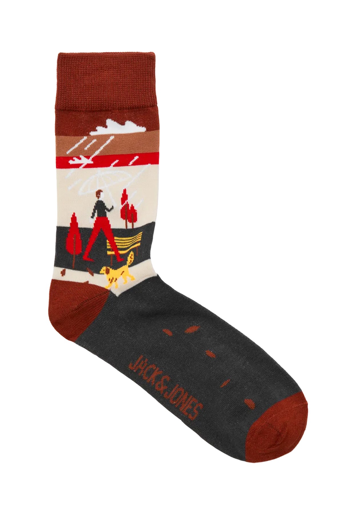 Jack & Jones Jacfall Landscape 3'lü Çorap 12264039 Beyaz