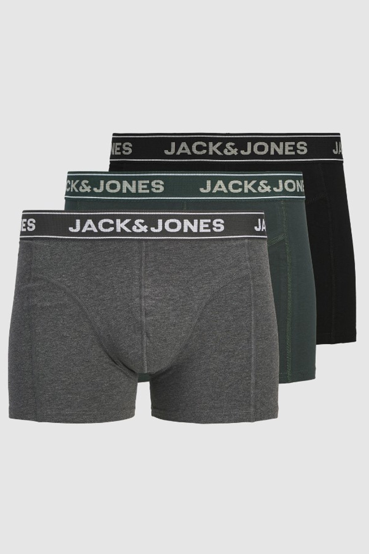 Jack & Jones Jacblack 3 Pack Erkek Boxer Gri