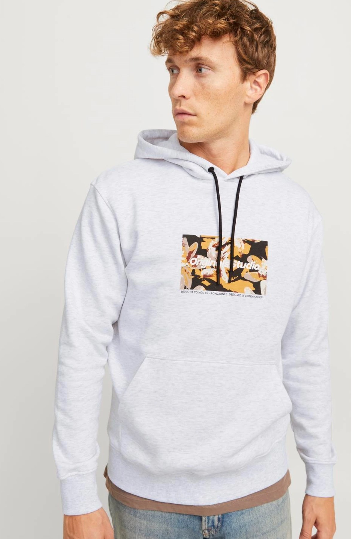 Jack & Jones Jorvesterbro Newton Boxfront Sweat 12266801 Beyaz