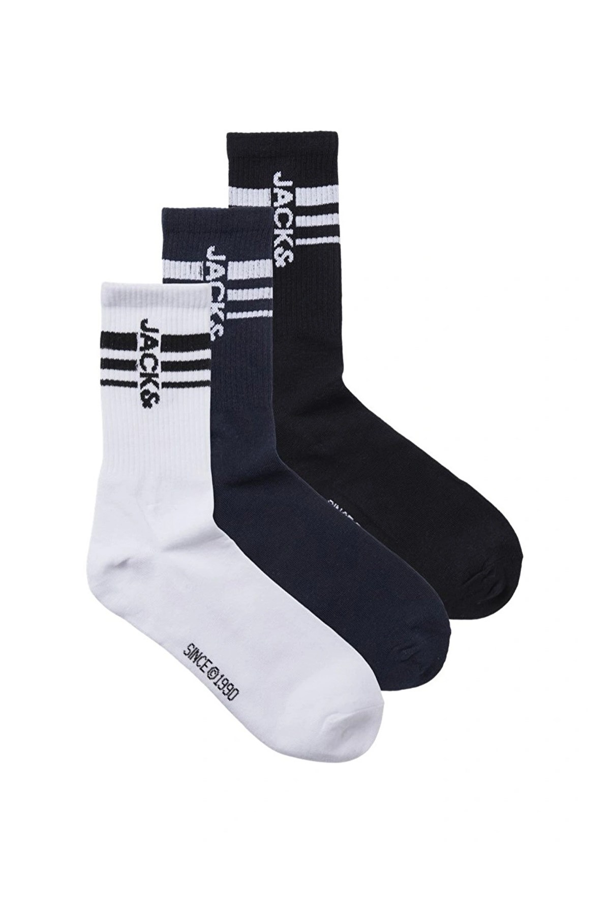 Jack & Jones Jacmatt 3'lü Çorap 12266893 Beyaz