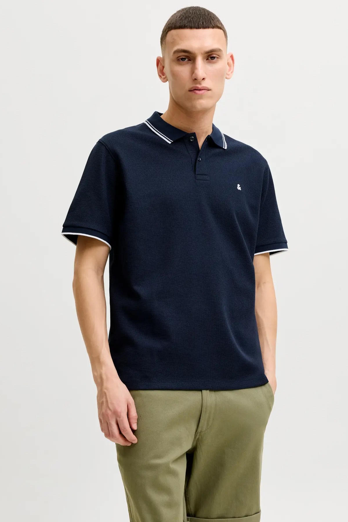 Jack & Jones Jjeaustin Erkek Polo Yaka Tişört 12268130 Mavi