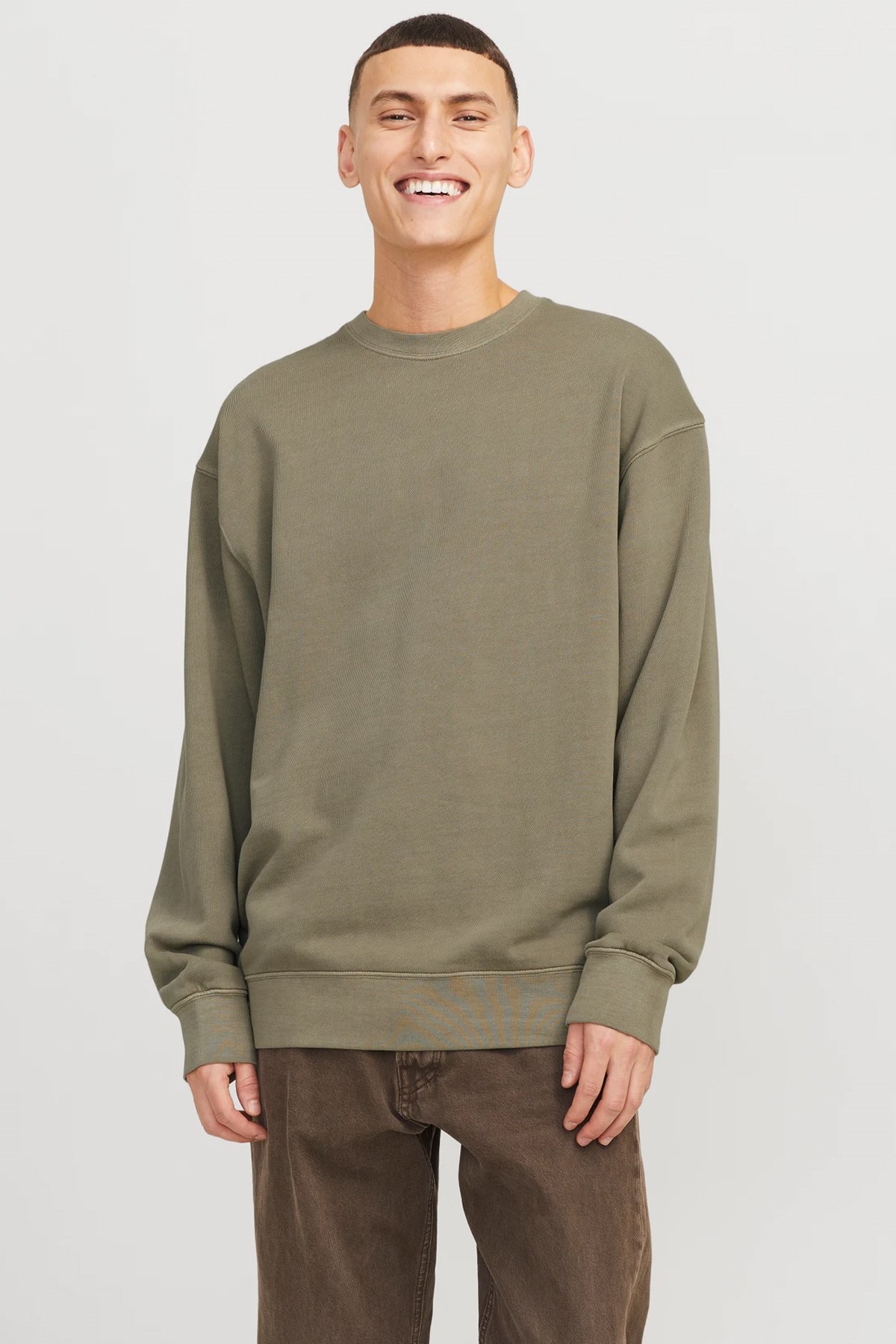 Jack & Jones Jjecharge Erkek Sweatshirt 12268273 Gri