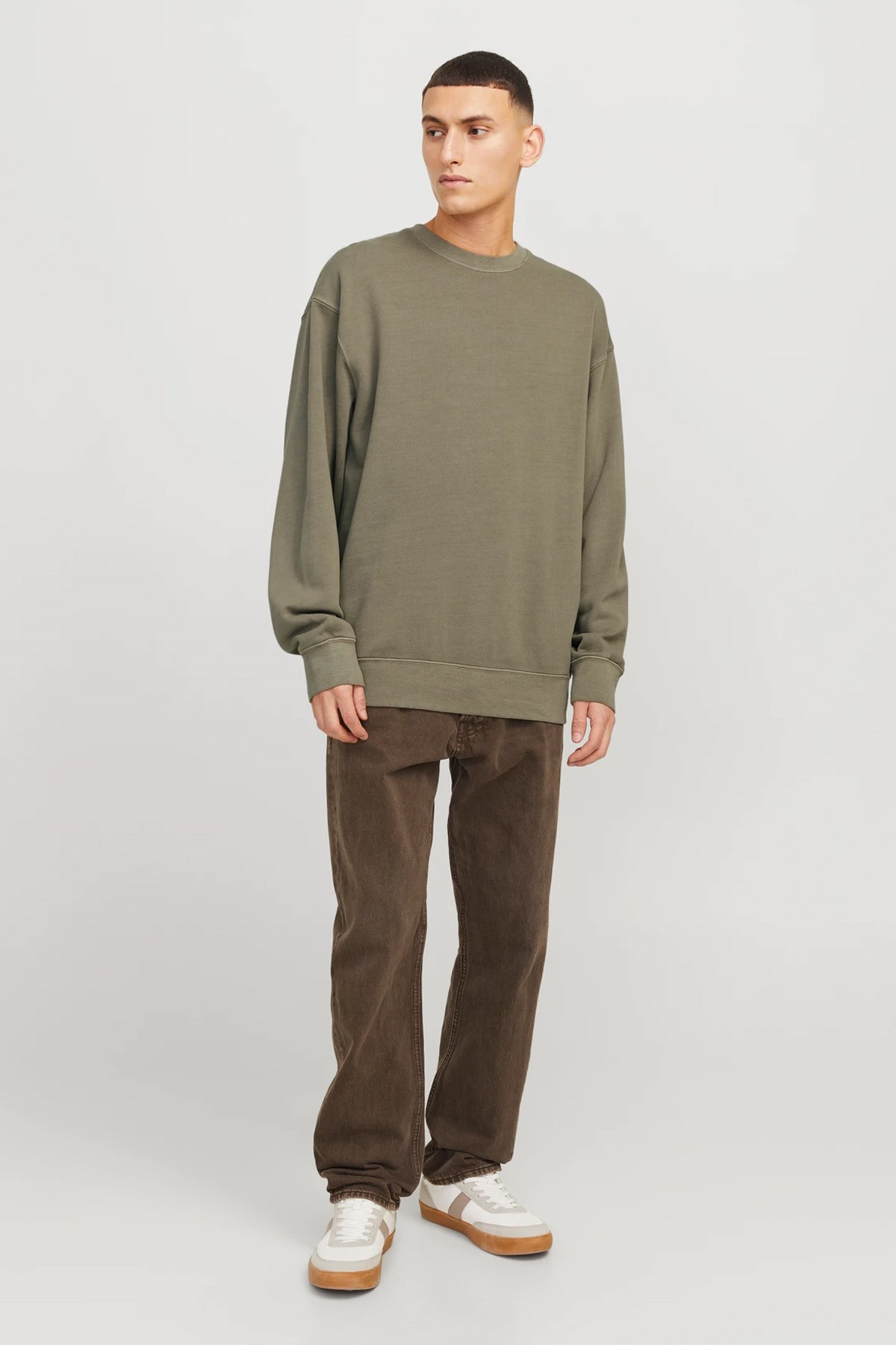 Jack & Jones Jjecharge Erkek Sweatshirt 12268273 Gri