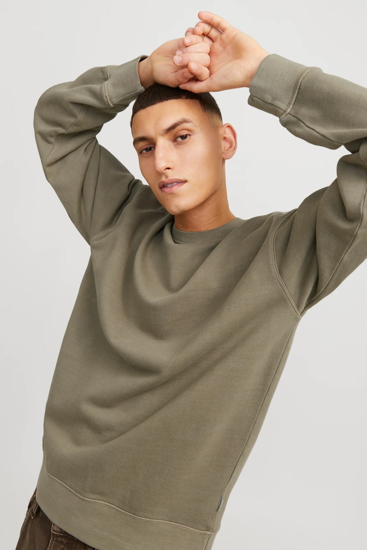 Jack & Jones Jjecharge Erkek Sweatshirt 12268273 Gri