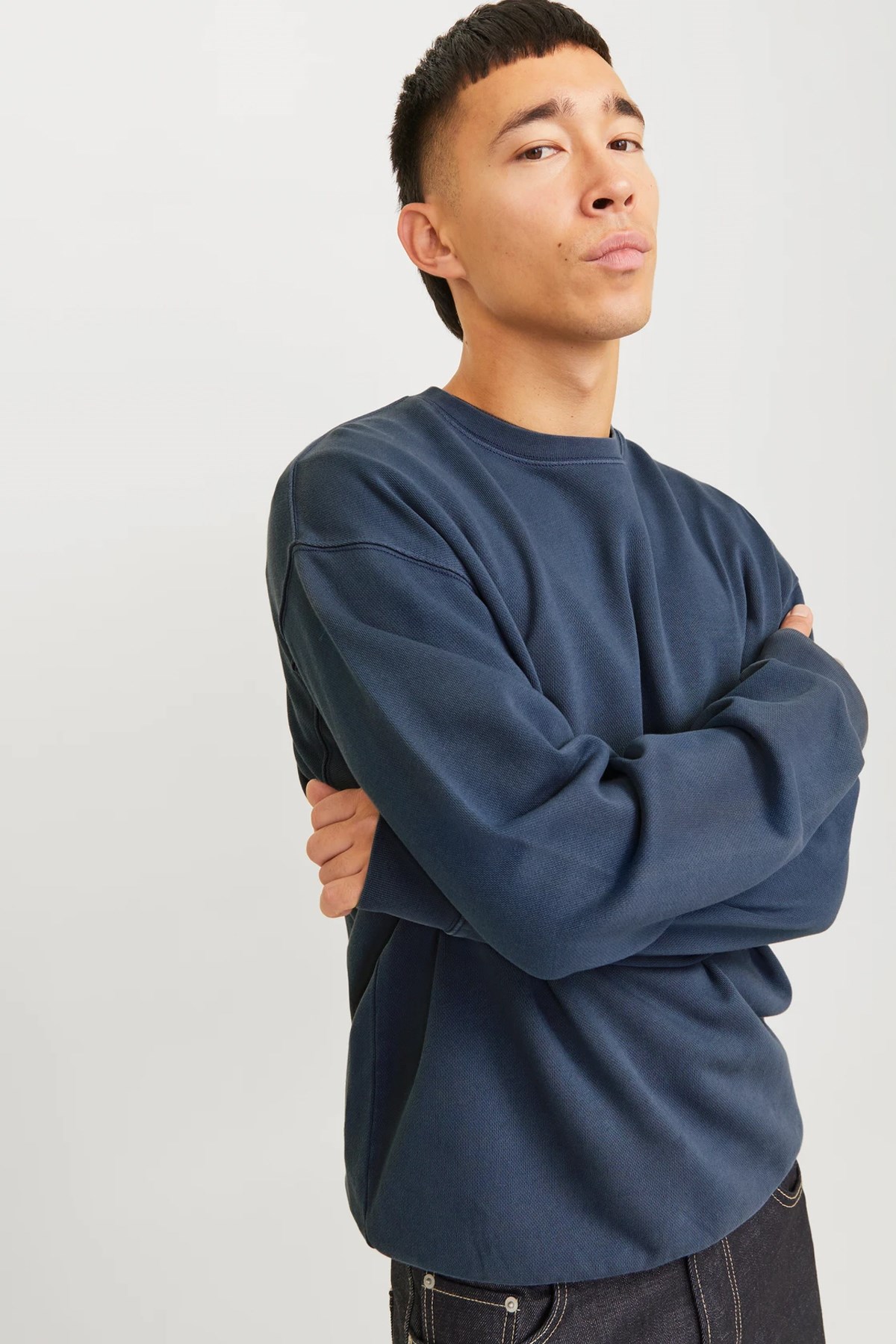 Jack & Jones Jjecharge Erkek Sweatshirt 12268273 İndigo