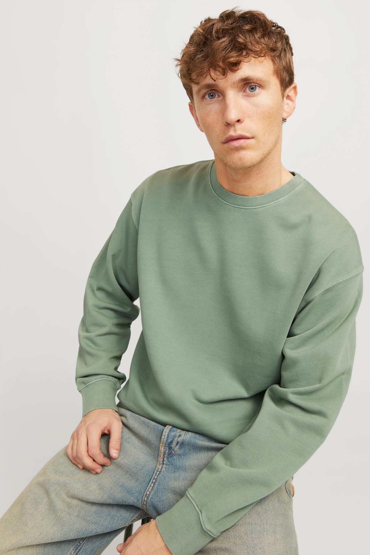 Jack & Jones Jjecharge Erkek Sweatshirt 12268273 Yeşil