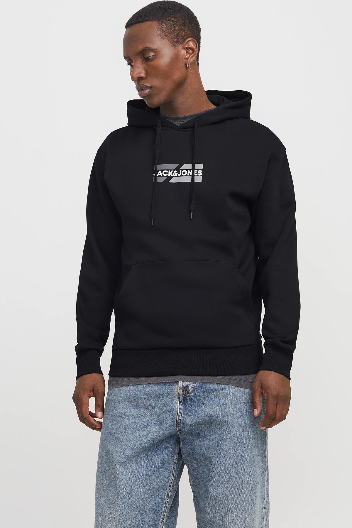 Jack & Jones Jjecorp Graphic Erkek Sweatshirt 12268422 Siyah