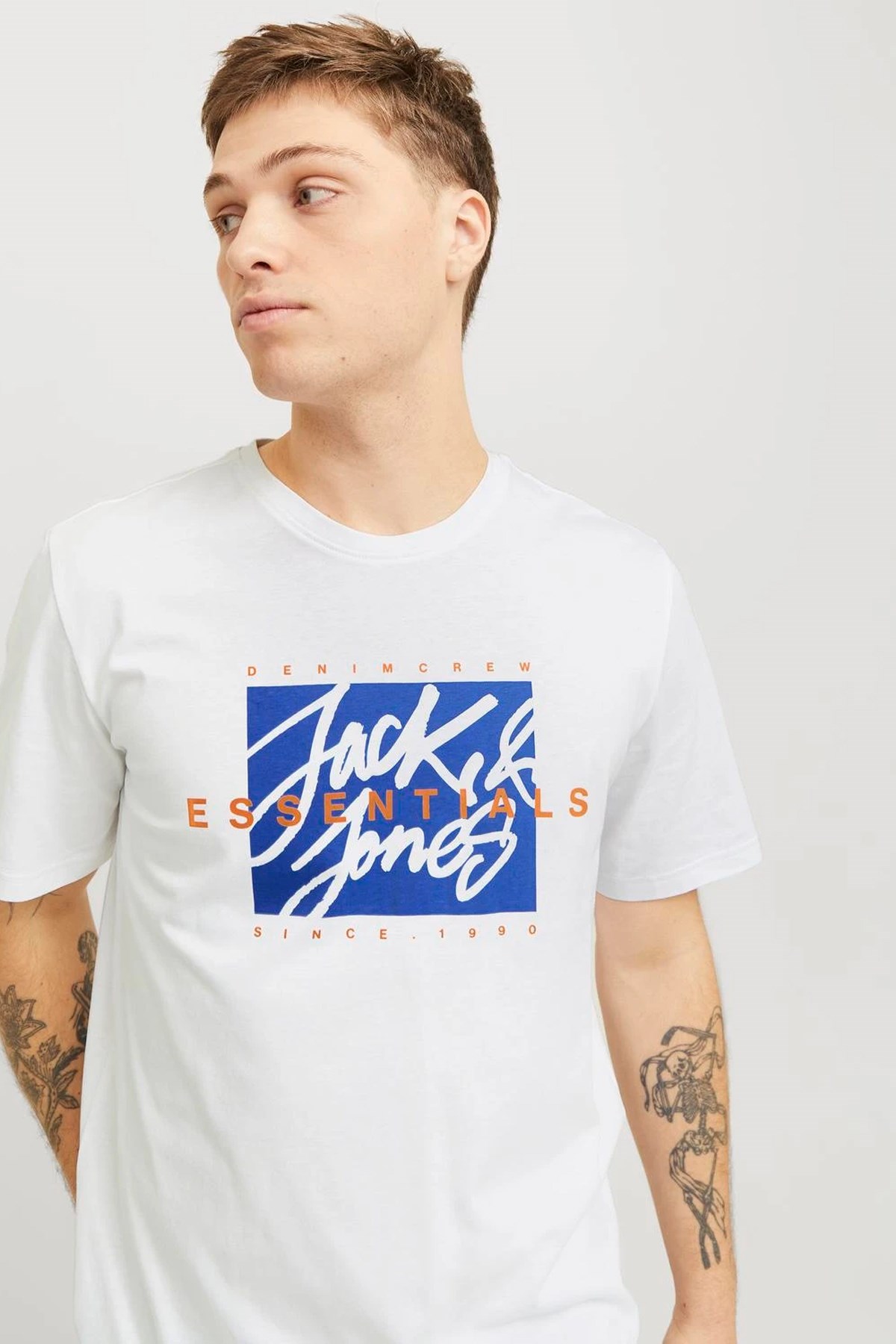 Jack & Jones Jjcolton Ln Erkek Tişört 12268439 Beyaz
