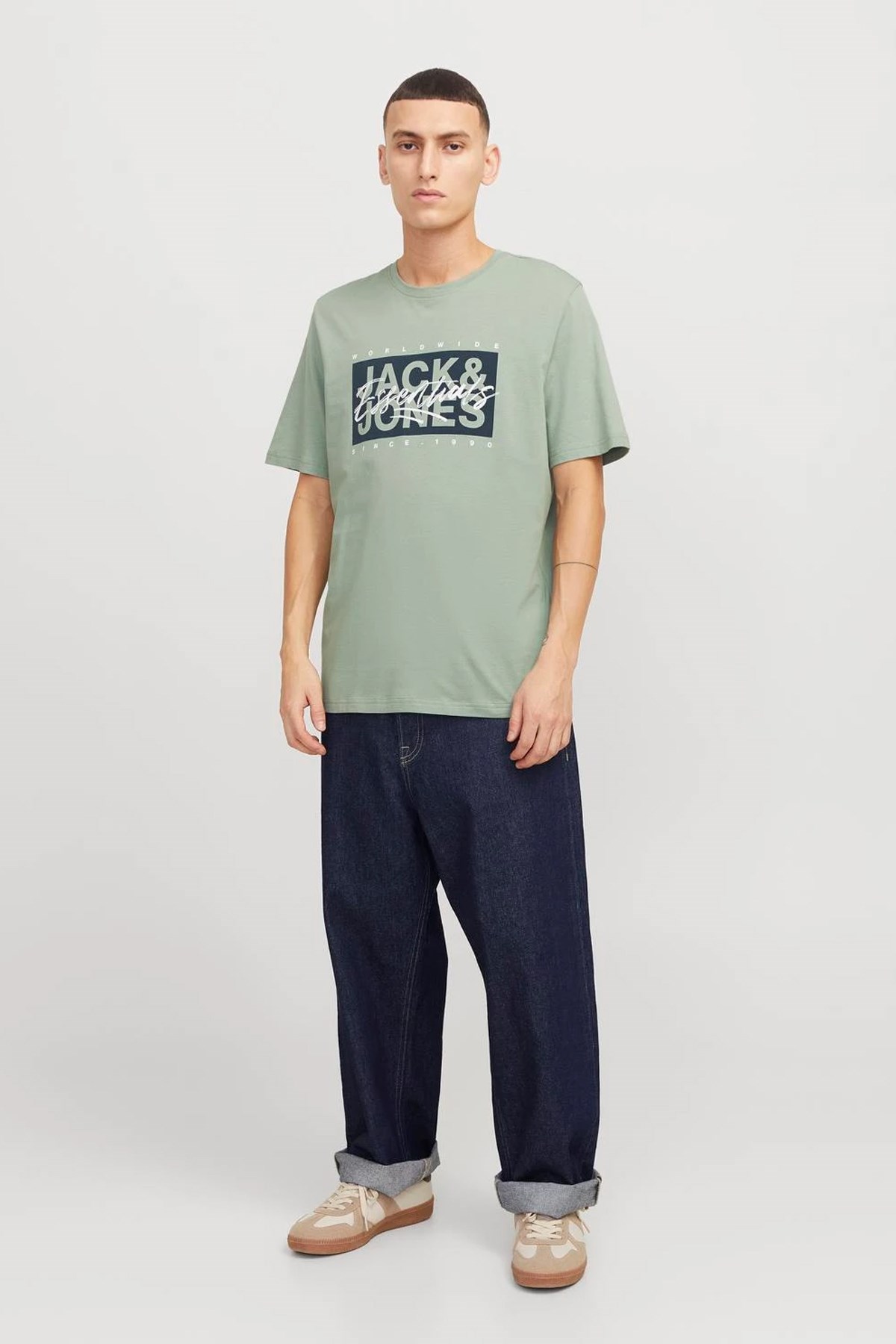 Jack & Jones Jjcolton Ln Erkek Tişört 12268439 Yeşil
