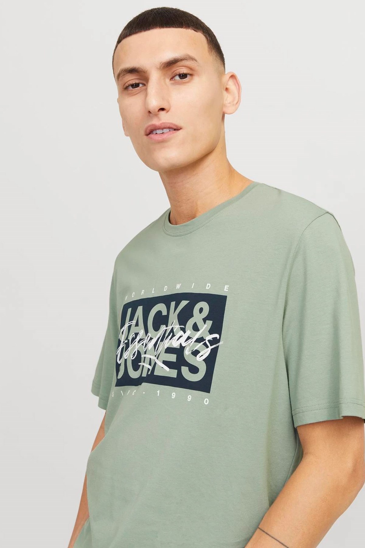Jack & Jones Jjcolton Ln Erkek Tişört 12268439 Yeşil