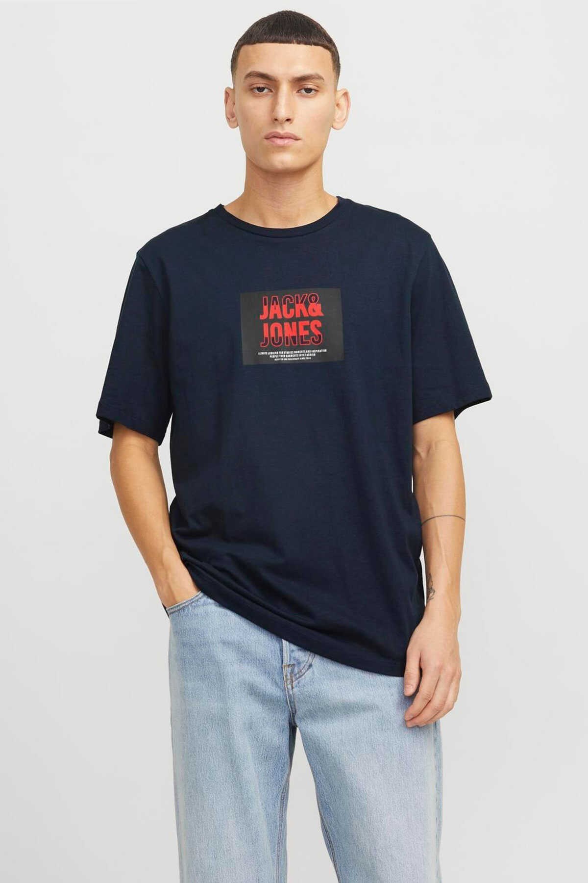 Jack & Jones Jjhudson Ln Erkek Tişört 12268477 Mavi