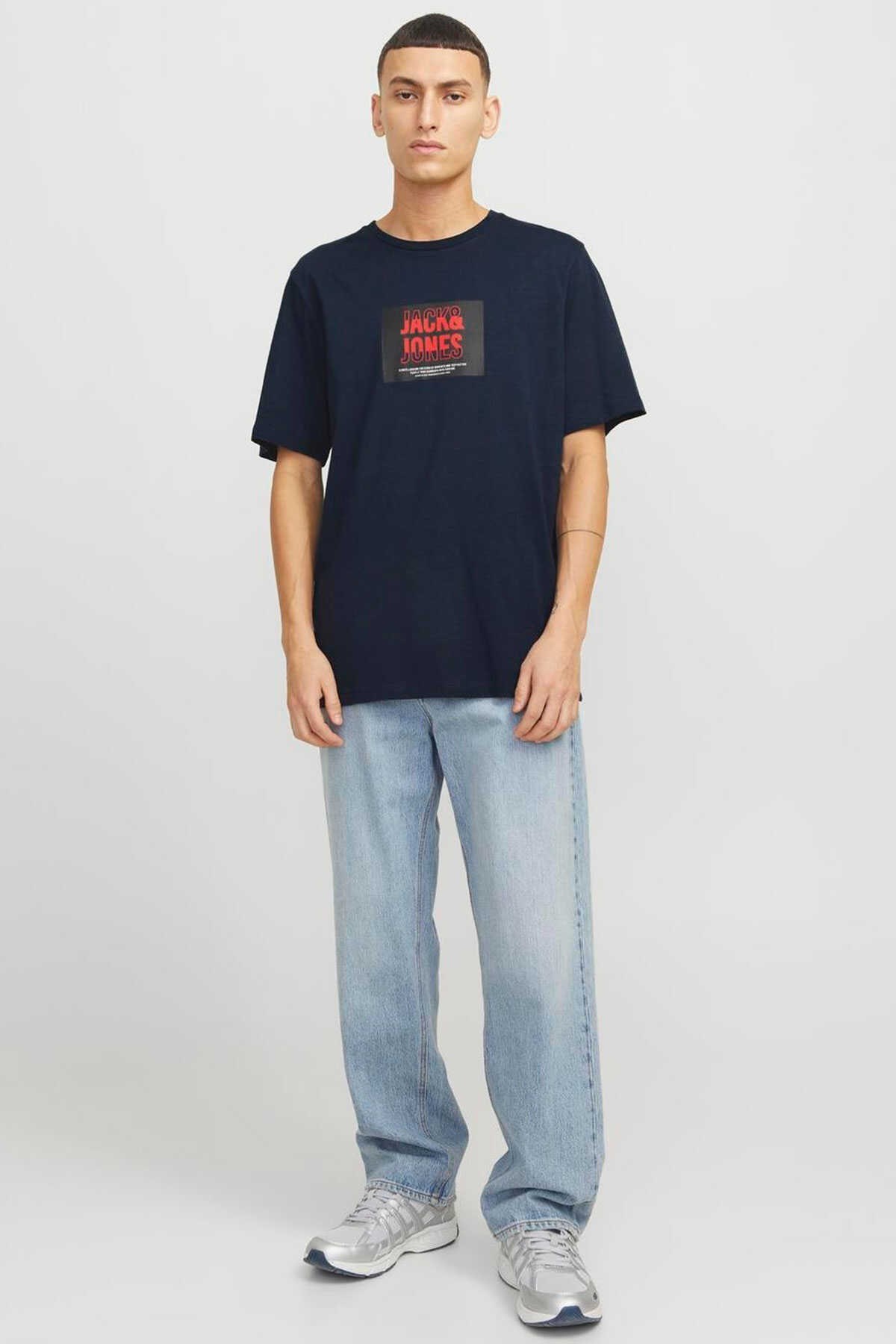 Jack & Jones Jjhudson Ln Erkek Tişört 12268477 Mavi