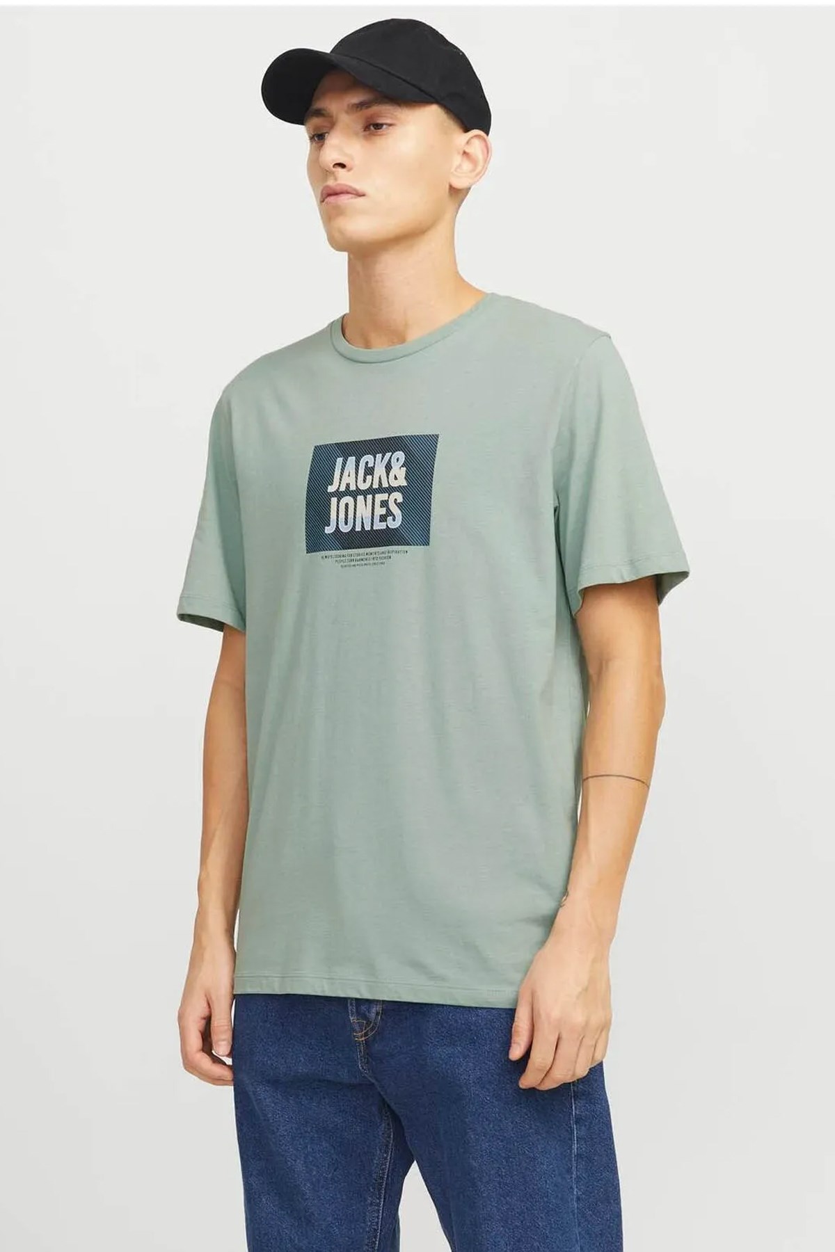 Jack & Jones Jjhudson Ln Erkek Tişört 12268477 Yeşil