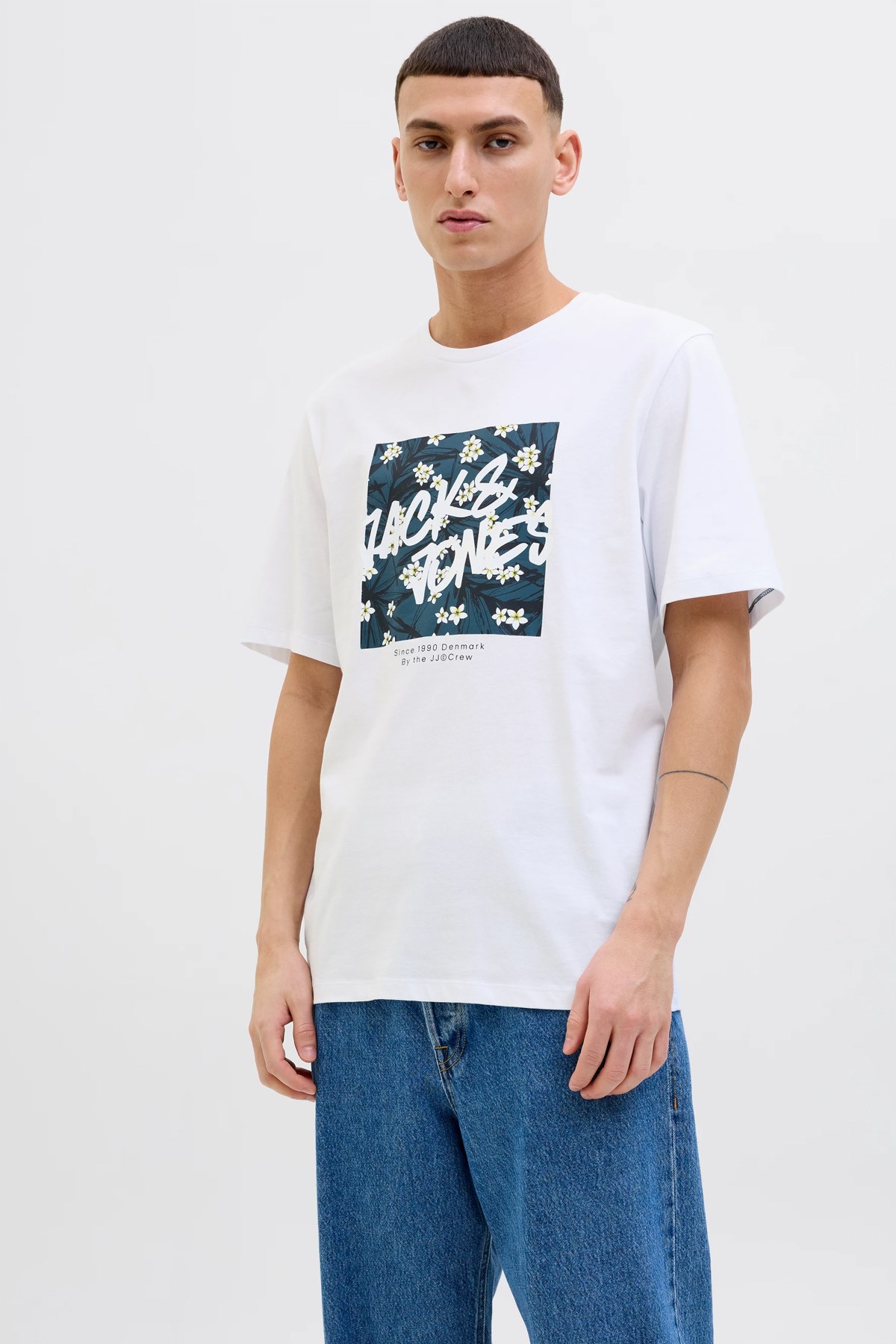 Jack & Jones Jjhawaii Shape Erkek Tişört Beyaz