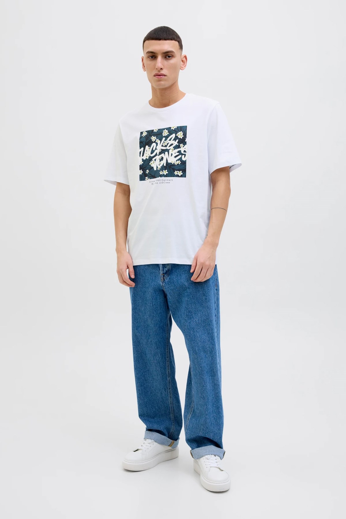 Jack & Jones Jjhawaii Shape Erkek Tişört Beyaz