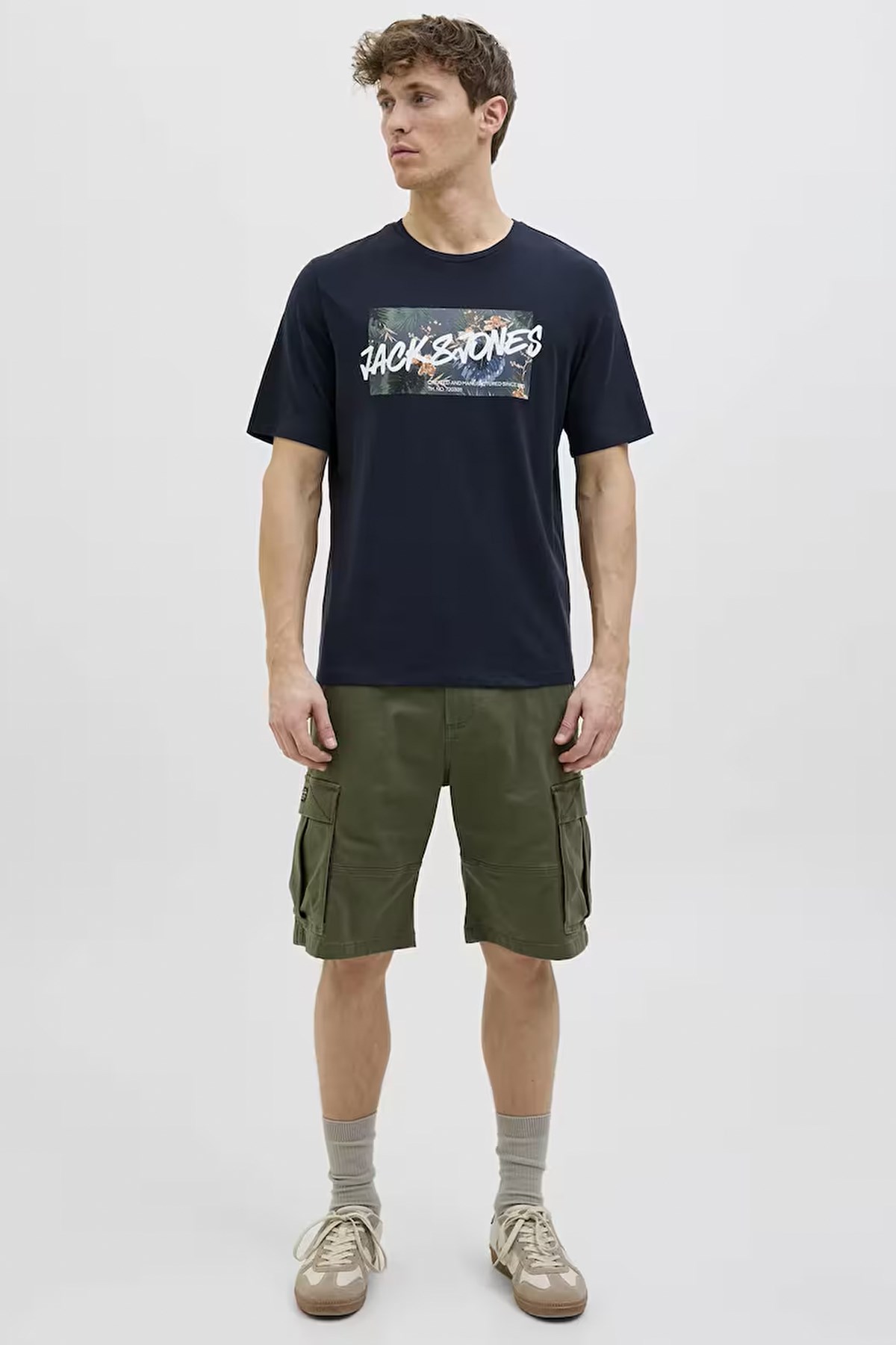 Jack & Jones Jjhawaii Shape Erkek Tişört Mavi
