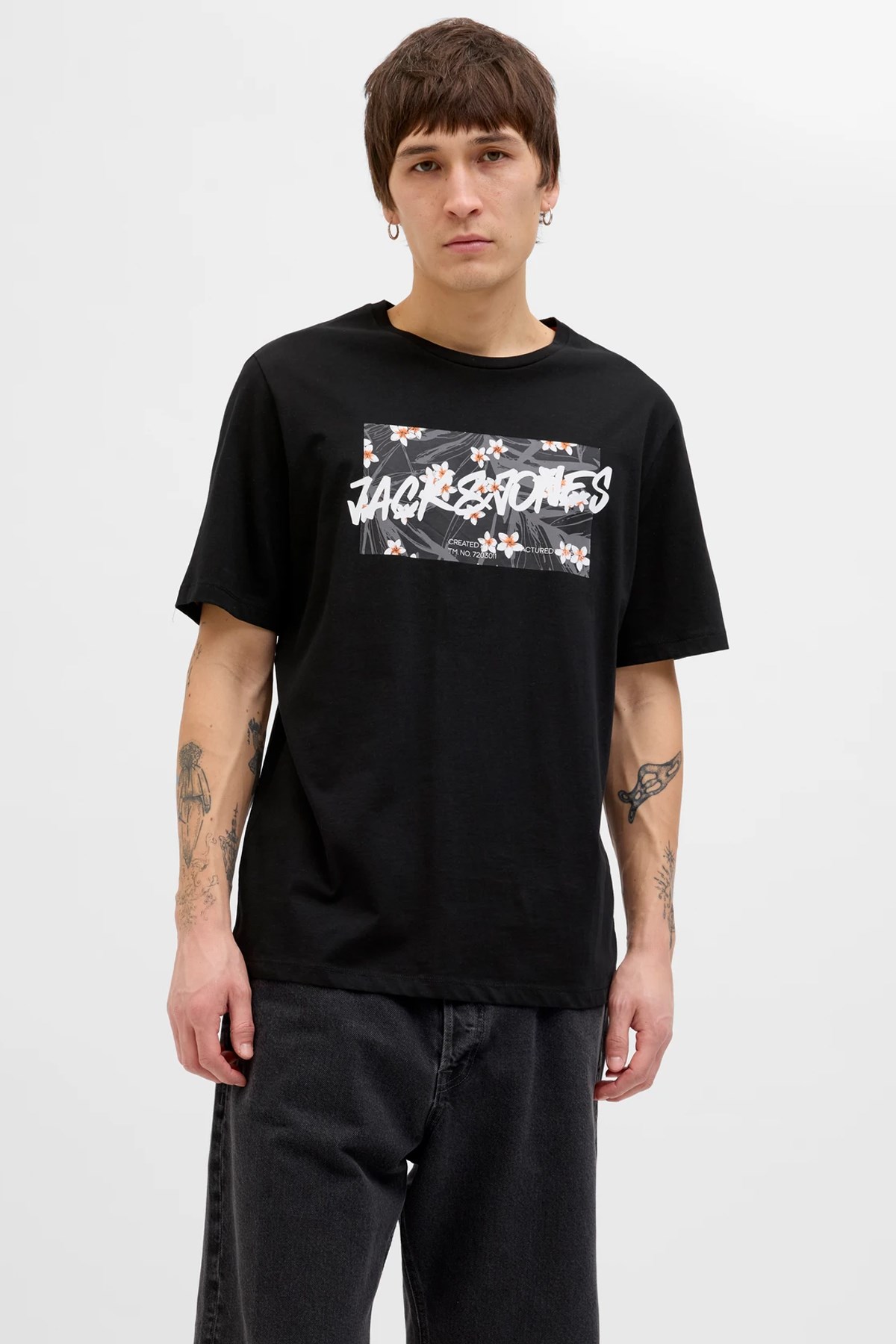 Jack & Jones Jjhawaii Shape Erkek Tişört Siyah